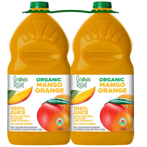 Grown Right Organic Orange & Mango Juice 2 x 1.89 L