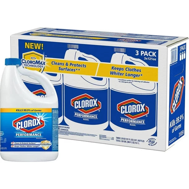 Clorox Performance Disinfecting Bleach, 3.57L, 3-pack