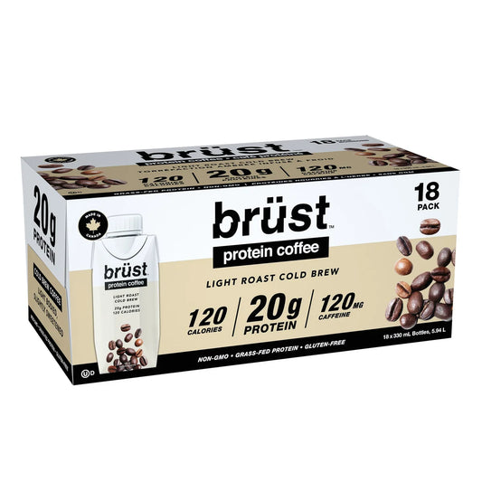 Brüst Protein Coffee Light Roast Cold Brew, 18 x 330 mL